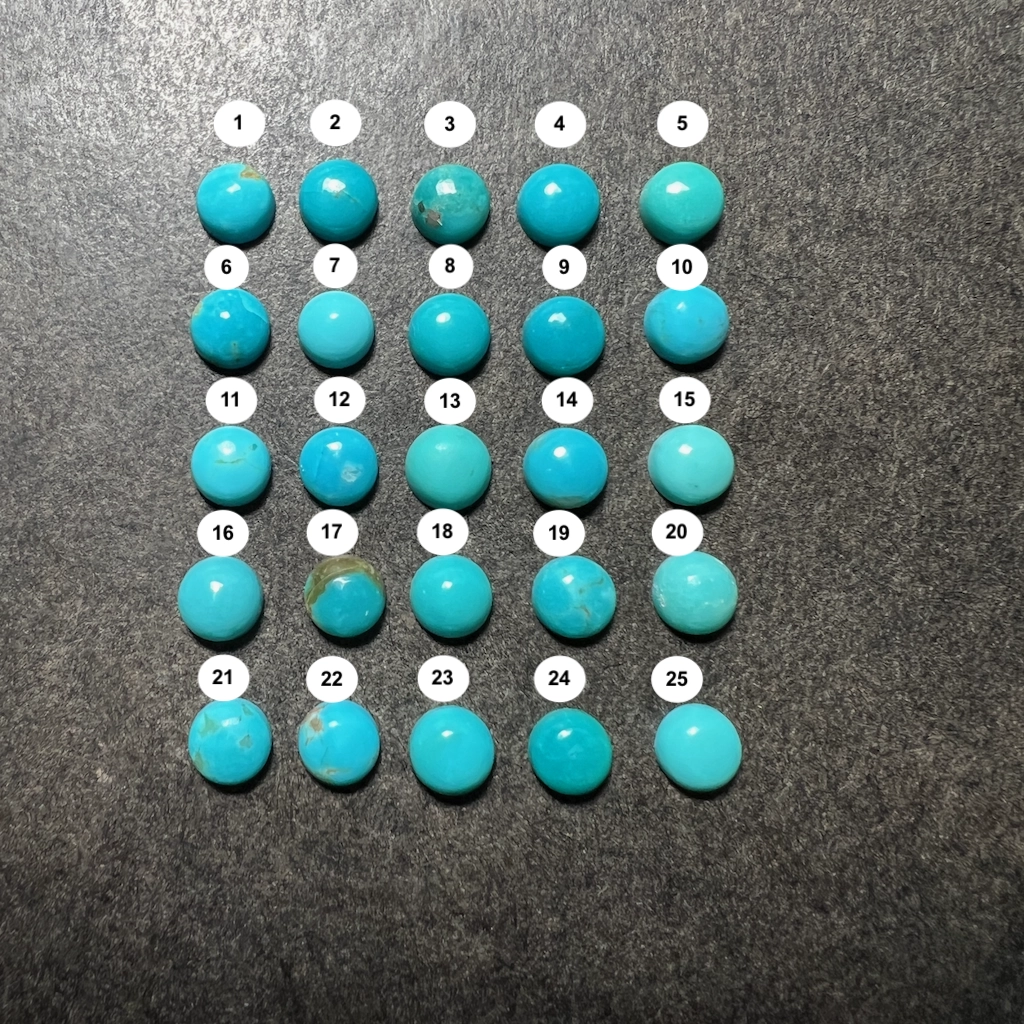 Turquoise de l'Arizona Calibré Rond 5mm