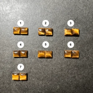 Oeil de Tigre Calibré Carré 8x8mm par paire (Afrique)